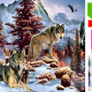 familie de lupi pe munte