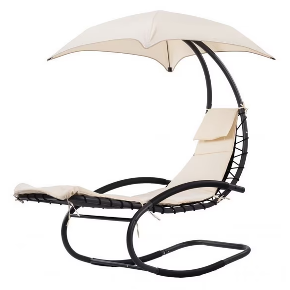 Balansoar de gradina cu parasolar, Modernhome, Crem, PH158a