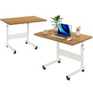 Birou mobil pentru laptop, Zola, 60 x 40 x 69-90 cm, inaltime reglabila, roti pivotante, mecanism blocare, cadru metalic, PAL, alb/artar