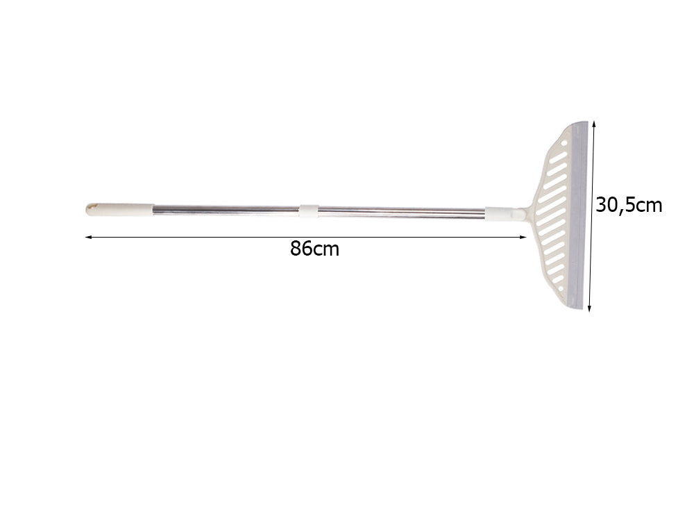 Matura universala din silicon, Zola, multifunctionala, lungime maner reglabil, 86x30.5 cm, gri cu alb