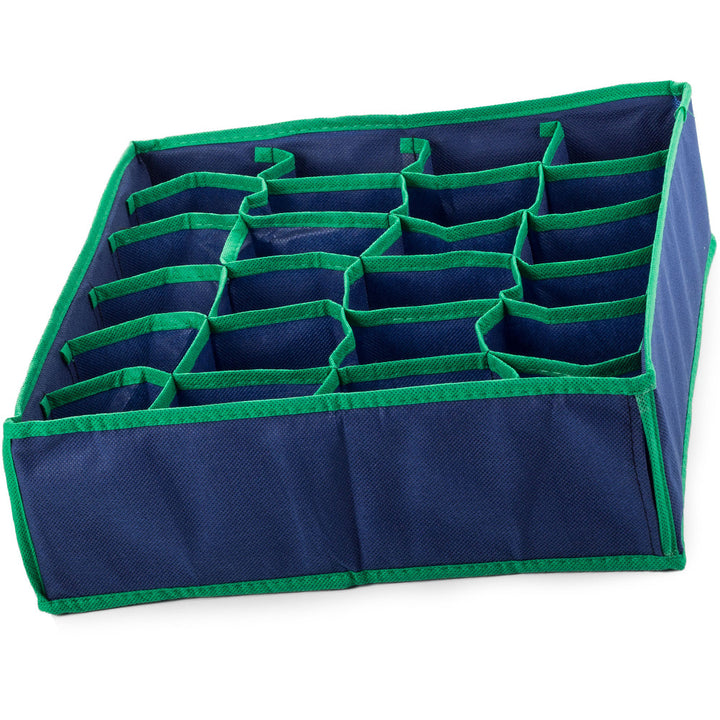 Organizator de sertare, Zola®, pentru sosete si lenjerie intima, cu 24 compartimente, 34X30X10 cm, bleumarin