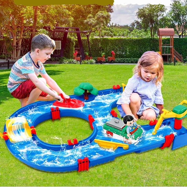 Set de joaca cu apa, Zola, 57 piese, parc de distractie, 76 x 88 cm, multicolor