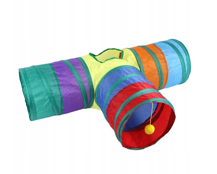 Tunel interactiv pentru animale de talie mica, Zola®, poliester, 80x55 cm, multicolor