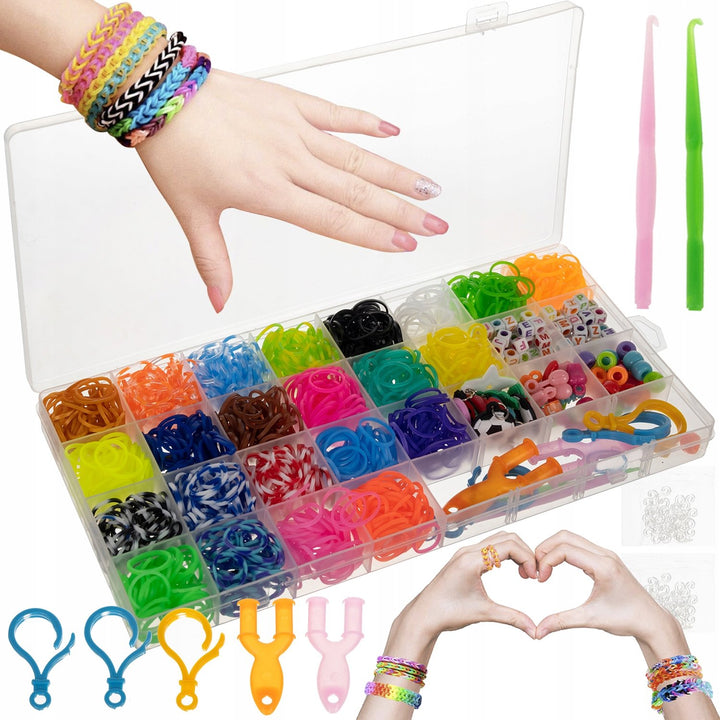 Set de creatie bratari cu 1500 piese, Zola®, multicolor, cutie depozitare