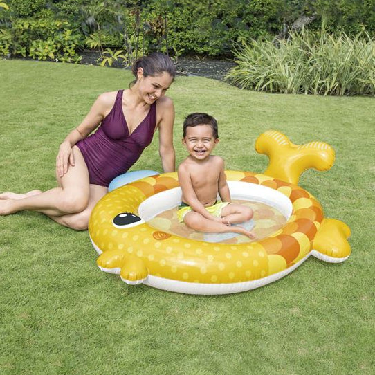 Piscina gonflabila Zola® , in forma de peste, galben, 140x124 cm