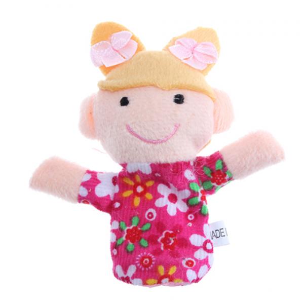 Set marionete pentru degete, Zola®,6 bucati, textile, familie draguta, diametru 3 cm