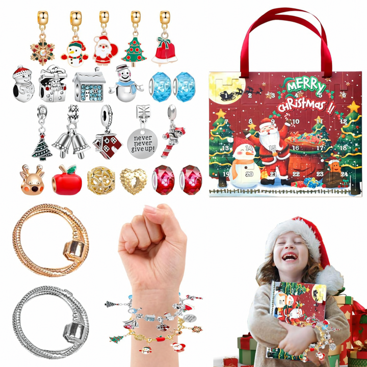 Calendar advent cu bijuterii, Zola, 24 de surprize, creeaza-ti propriile bratari, cutie eleganta