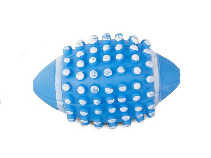 Jucarie pentru caini, Zola®, minge rugby, sunet, 11 cm, albastra