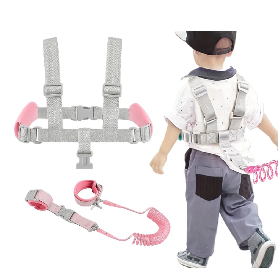 Ham bebe cu bratara de siguranta, Zola, curele reglabile, insertii moi, circumferinta 72 cm, lungime maxima 130 cm, gri/roz