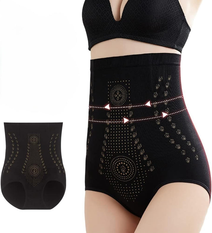 Lenjerie modelatoare cu talie inalta, Zola, compresie abdomen, L, 38.5 x 27 cm, efect talie subtire si lifting posterior, material elastic respirabil, neagra
