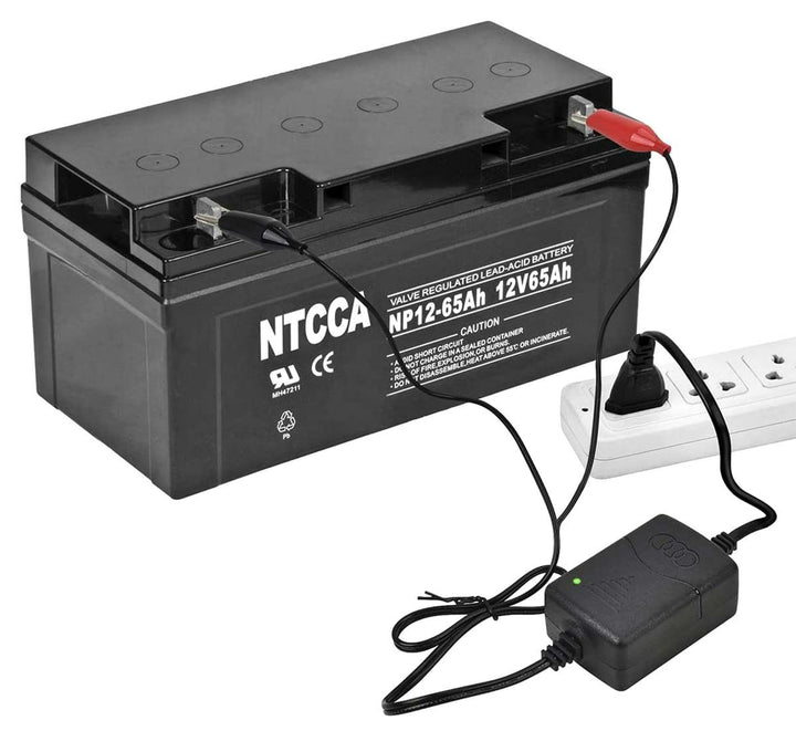 Incarcator compact pentru baterii cu gel si acid, Zola®,tensiune 13.8-14.4 V DC, capacitate de 7-30 Ah, LED care indica incarcarea, putere de iesire 20W, negru
