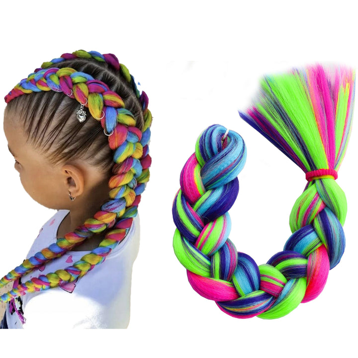Extensii par sintetic pentru impletituri, Zola®, 60 cm, multicolore