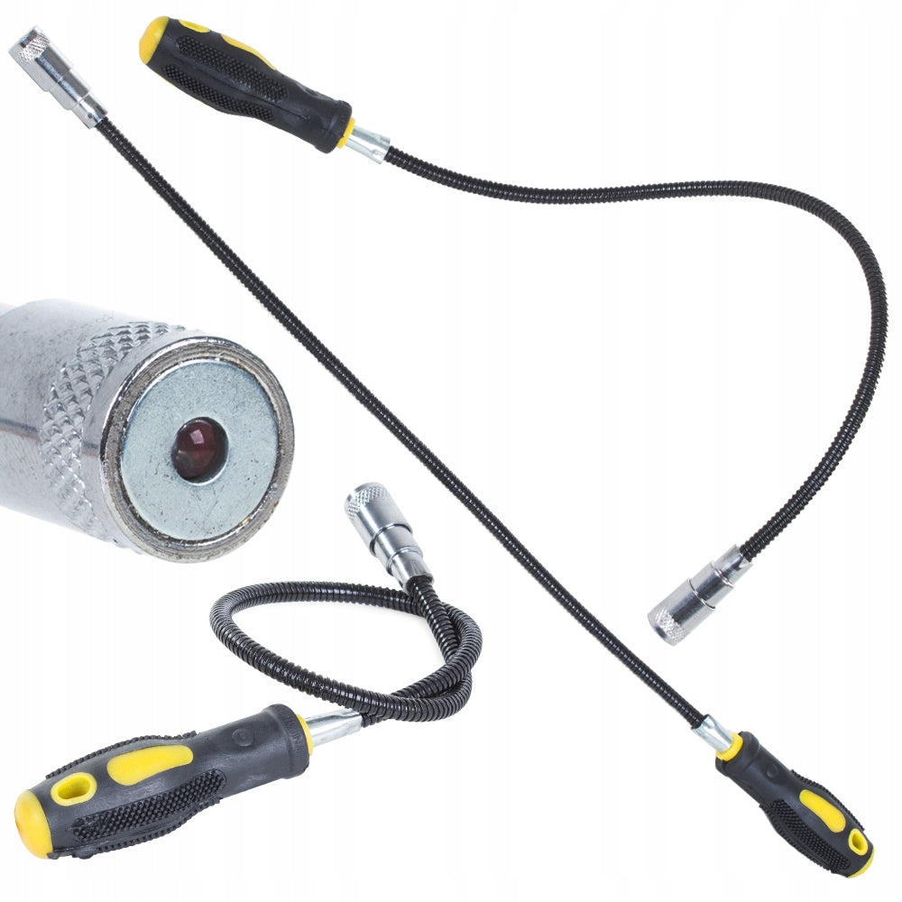 Recuperator flexibil cu magnet, Zola®, stil surubelnita cu maner ergonomic, cu LED, negru,  lungime 56 cm