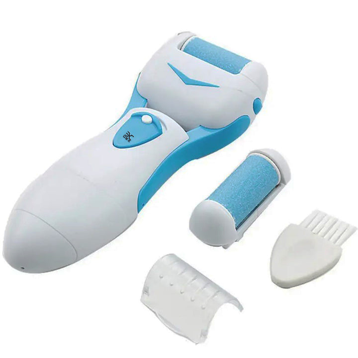 Trimmer electric pentru calcai,  Zola®, forma ergonomica, alb, cu 2 role, usor de folosit, rezistent la apa, 15x6x3 cm