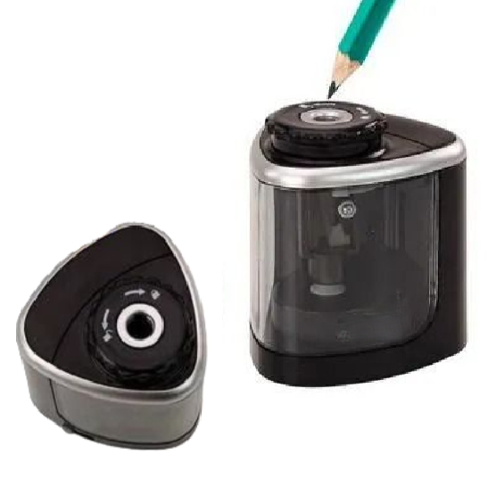 Ascutitoare electrica pentru creioane, Zola, automata, alimentare baterii, 6.5 x 6.4 x 7.3 cm, neagra
