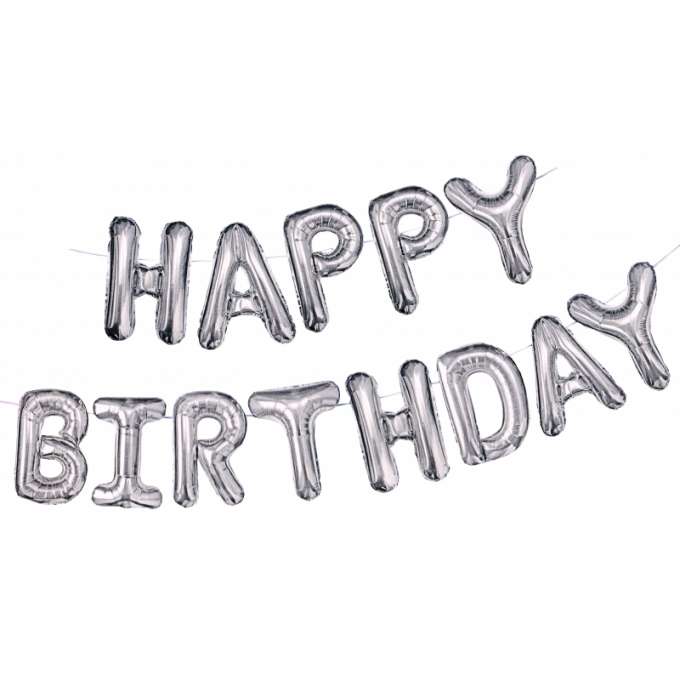 Set baloane folie, Zola®, Auriu, Happy Birthday, 27X19X0.5 cm