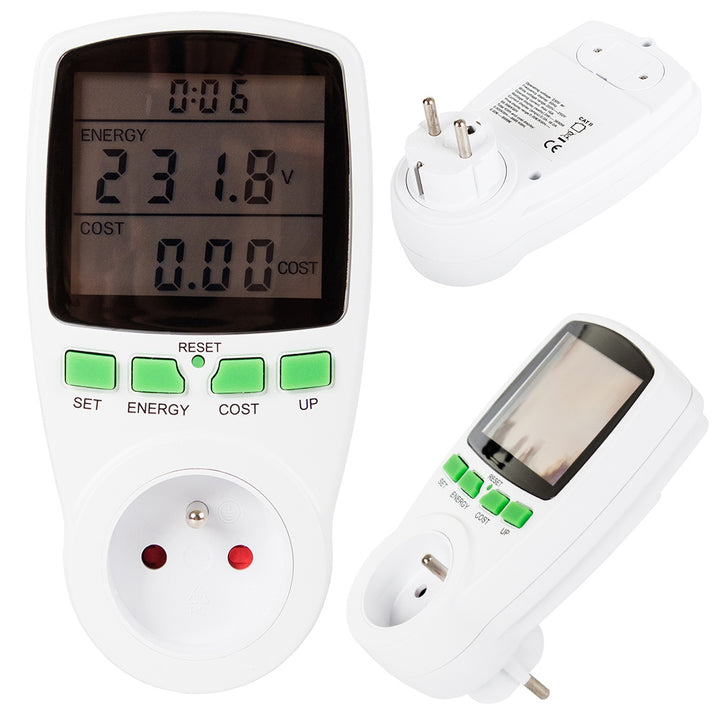 Dispozitiv masurat curent electric, Zola®, consum, amperaj, tensiune, 230 V, frecventa tensiunii 45-65 Hz, 7.5x14.7x7.5 cm, alb