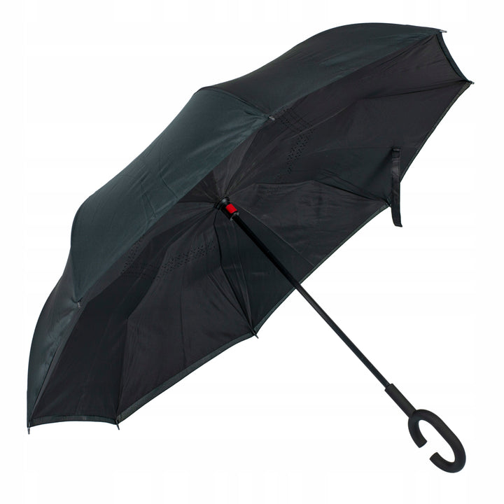 Umbrela dubla, Zola, pliabila, maner solid, neagra, diametru 105 cm