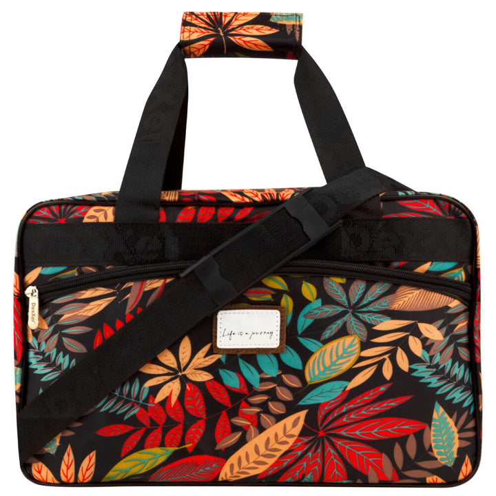 Geanta de calatorie, Zola®, spatiu incarcare USB, impermeabila, 41x22x25 cm, model frunze multicolore