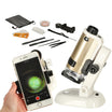 Microscop pentru copii cu lumina LED, Zola®, pliabil, marire maxima 250X, accesorii incluse, inaltime reglabila, 11 x 7.5 x 17.5 cm