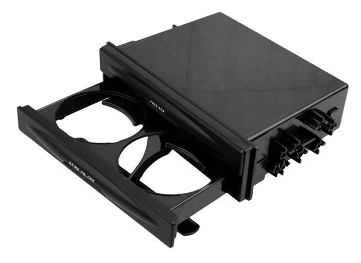 Suport auto pentru bauturi, Zola®, cu 2 locuri pentru pahare, instalare simpla, din plastic, negru, 17.3x4.8 cm