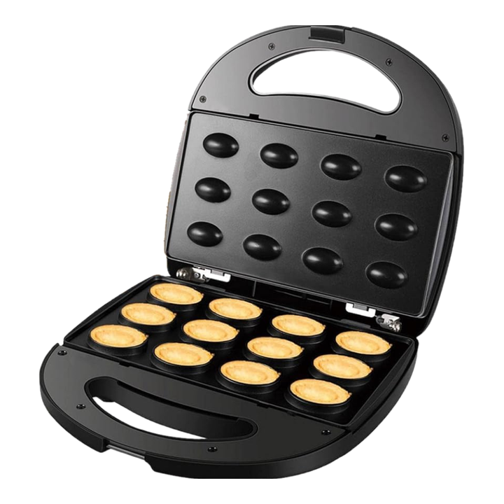 Aparat pentru preparat coji de nuci, Zola, placi antiaderente, 750W, indicator luminos, 12 forme, negru