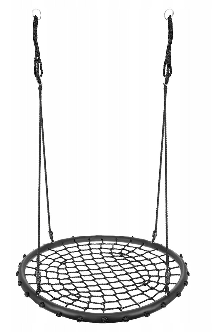 Leagan / balansoar suspendat, Zola®, Negru, cadru otel, diametru 100 cm, sarcina maxima 120 kg, ideal pentru orice gradina, veranda, camera copil