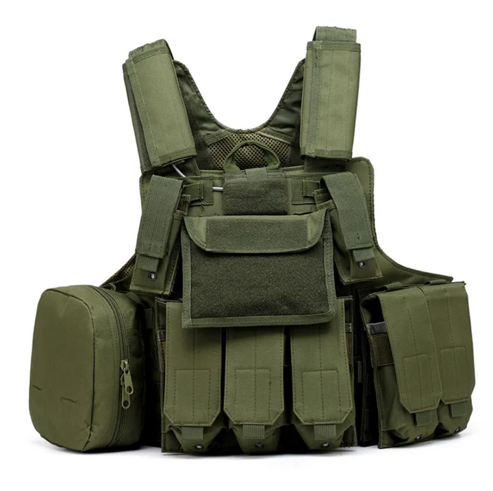 Vesta tactica airsoft, Zola®, 8 buzunare, nailon, verde