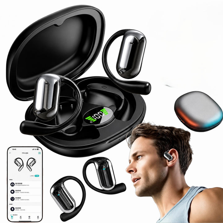 Casti wireless bluetooth 6.1, Zola, asistent AI prin aplicatie, traducere si transcriere, microfon, autonomie 6 ore, carcasa 500 mAh, USB-C, negre