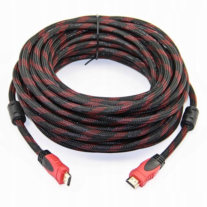 Cablu HDMI Zola®, 4 k, 3D UHD, cu 2 mufe hdmi tata, negru/rosu, 48 biti, 2.0, 3 m