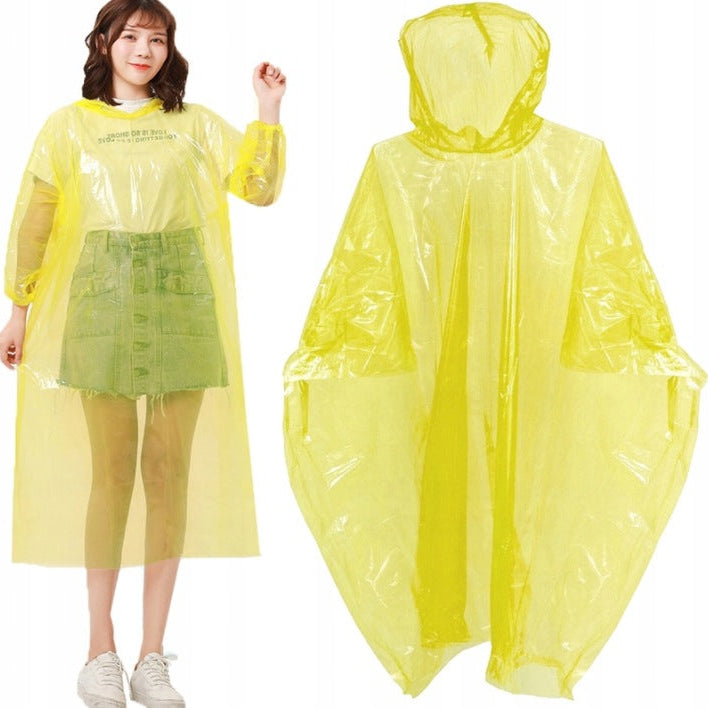 Pelerina de ploaie cu gluga, Zola, marime universala, unica folosinta, unisex, galbena