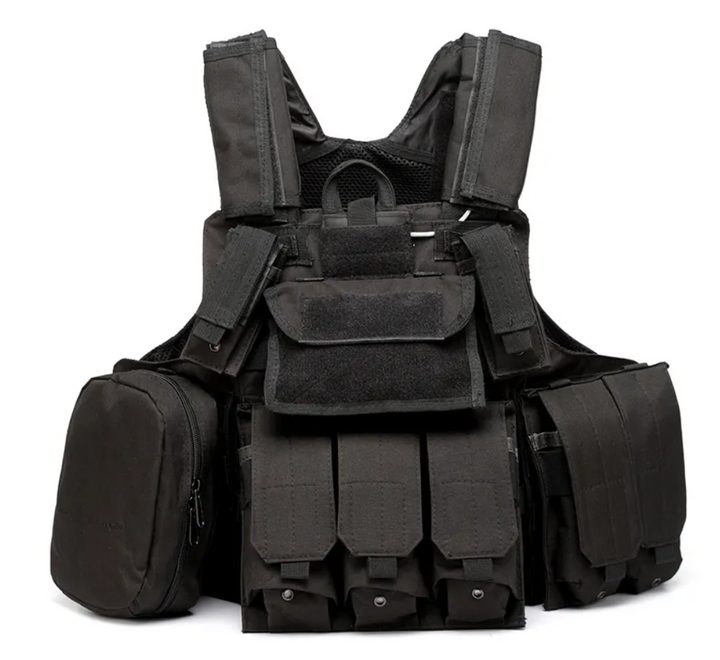 Vesta tactica airsoft, Zola®, 8 buzunare, nailon, neagra