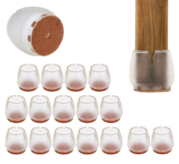 Set 16 picioruse anti-derapante pentru mobila, Zola®, din silicon, transparente, 25-29 mm