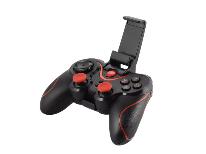 Controller Bluetooth/USB pentru telefon Android/iOS , Zola®, 11x15 cm, negru/rosu