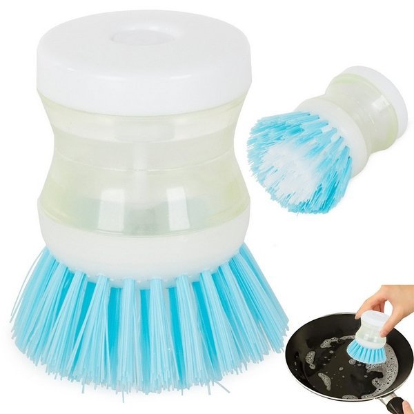 Perie de vase, Zola®, cu dozator pentru detergent, albastru deschis