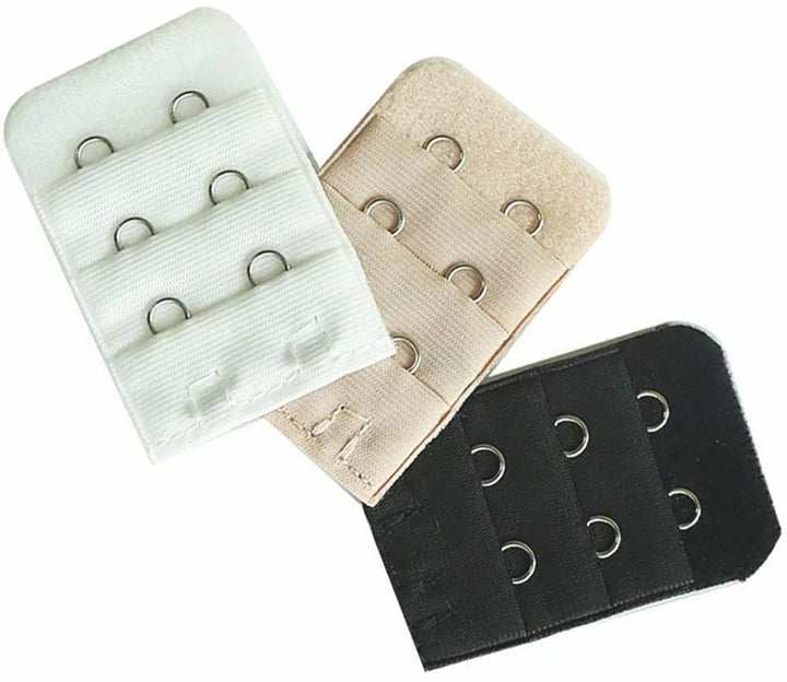 Set prelungire sutien, Zola®, 3 pozitii de prindere, 3 bucati, 5x3.2 cm, negru, crem, alb