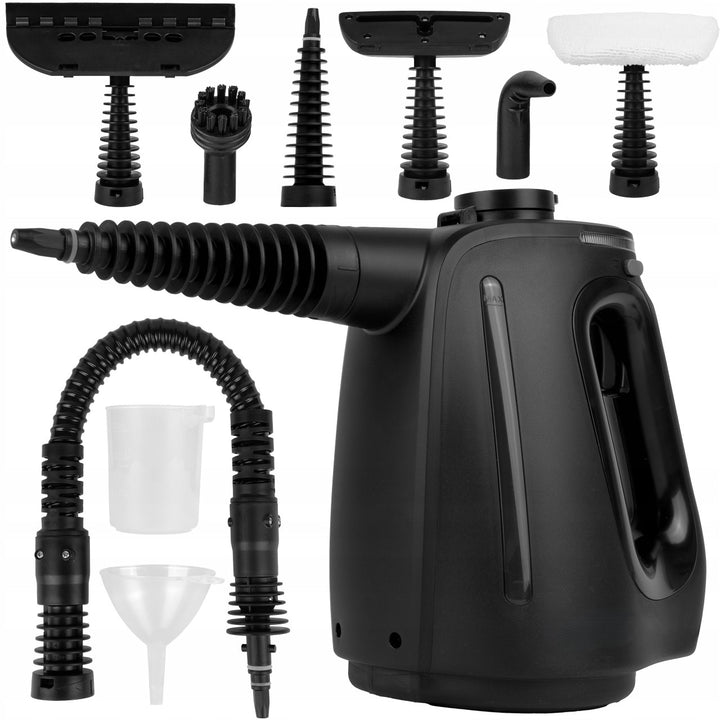 Aparat de curatat cu aburi, Zola, 1350W, 7 capete interschimbabile, rezervor 550 ml, presiune 3 bar, abur 28-32 g/min, IPX4, 32 x 14.5 x 24 cm, negru