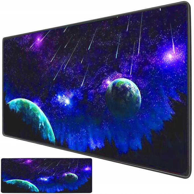 Mouse pad, Zola®, cauciucat pentru gaming, Ploaie de meteoriti, 90x40 cm