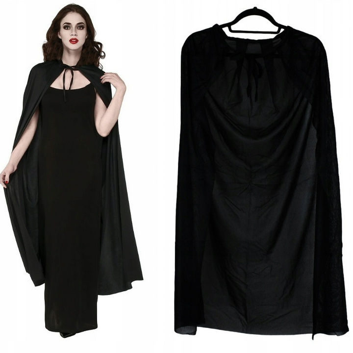 Pelerina carnaval, Zola®, Halloween, vampir, vrajitor, unisex, marimea Universala, neagra