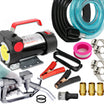 Kit pompa electrica transfer lichide, Zola, debit 40 l/min, 2800 rpm, 155W, alimentare baterie 12 V, cu autoamorsare, filtru incorporat, rezistenta la apa si praf IP55, din fonta, 20 x 11 x 19 cm