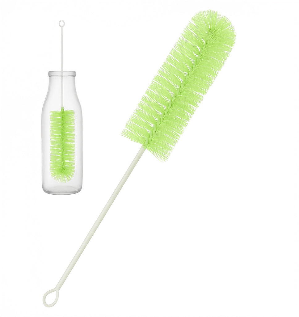 Perie pentru spalarea sticlelor, Zola®, din sarma cu perii din plastic, verde brotacel