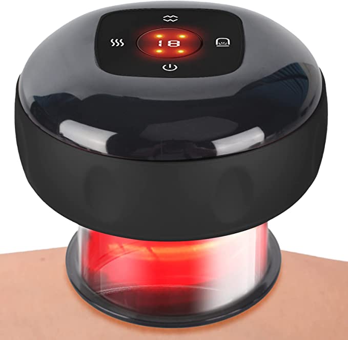 Aparat de masaj multifunctional, UBX®, portabil, pentru slabire, celulita, relaxare, display LCD, intensitate reglabila, baterie incorporata 1200 mAH, 7.8x9.4 cm, negru