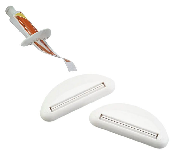 Set dispozitiv de stors tubul de pasta de dinti, Zola®, 2 bucati, economic, 9x3.6 cm, alb