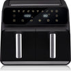 Friteuza dubla cu aer cald XL, Zola®, Air Fryer, capacitate 8 l (2 x 4 l ), 1700W, temperatura 40–200°C, afisaj LCD, control touch, 37.8x36.4x31.9 cm, neagra