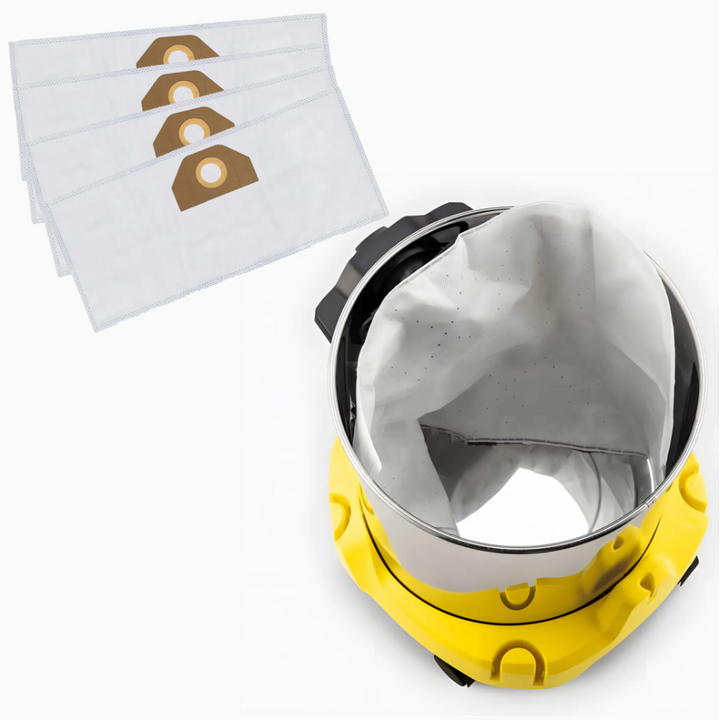 Set 10 saci aspirator, Zola, compatibili cu Karcher WD3 / SE4001, microfibra, 58.5 x 35 cm, alb