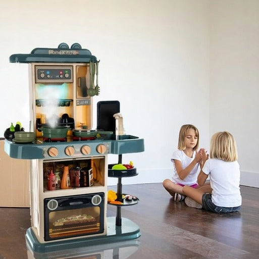 Bucatarie de jucarie din plastic, Zola®, robinet robinet din care iese apa adevarata, 43 de accesorii, cu sunet si lumini, 72 cm