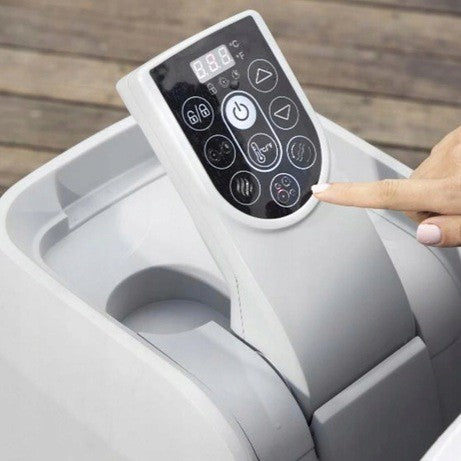 Jacuzzi gonflabil Spa, cu hidromasaj, Bestway 6001C Lay-Z-Spa Miami, sistem de comanda cu display digital, exterior / interior, 4 persoane, albastru inchis, 180 x 66 cm