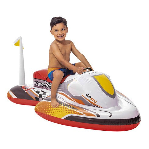 Saltea gonflabila model ski jet, Intex, cu maner, greutate maxima suportata 40 kg, 117 x 77cm