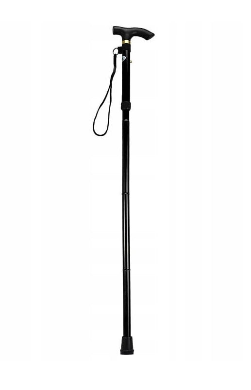 Baston ortopedic pliabil, Zola®, din aluminiu, usor, negru, sarcina maxima 100 kg, interval de reglare 85-92 cm