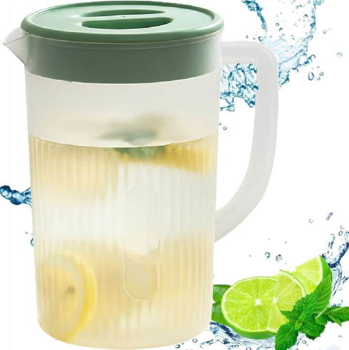 Carafa din plastic cu capac de 3 l , Zola, pentru apa si bauturi, etansa, 22 x 13.5 cm, verde/transparent